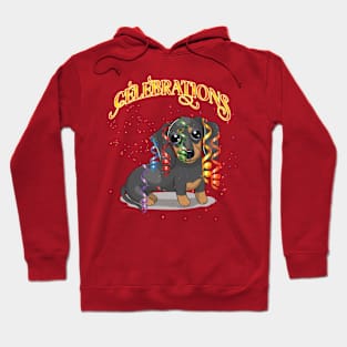 Celebrations dachshund dachsie sausage dog new year birthday party Hoodie